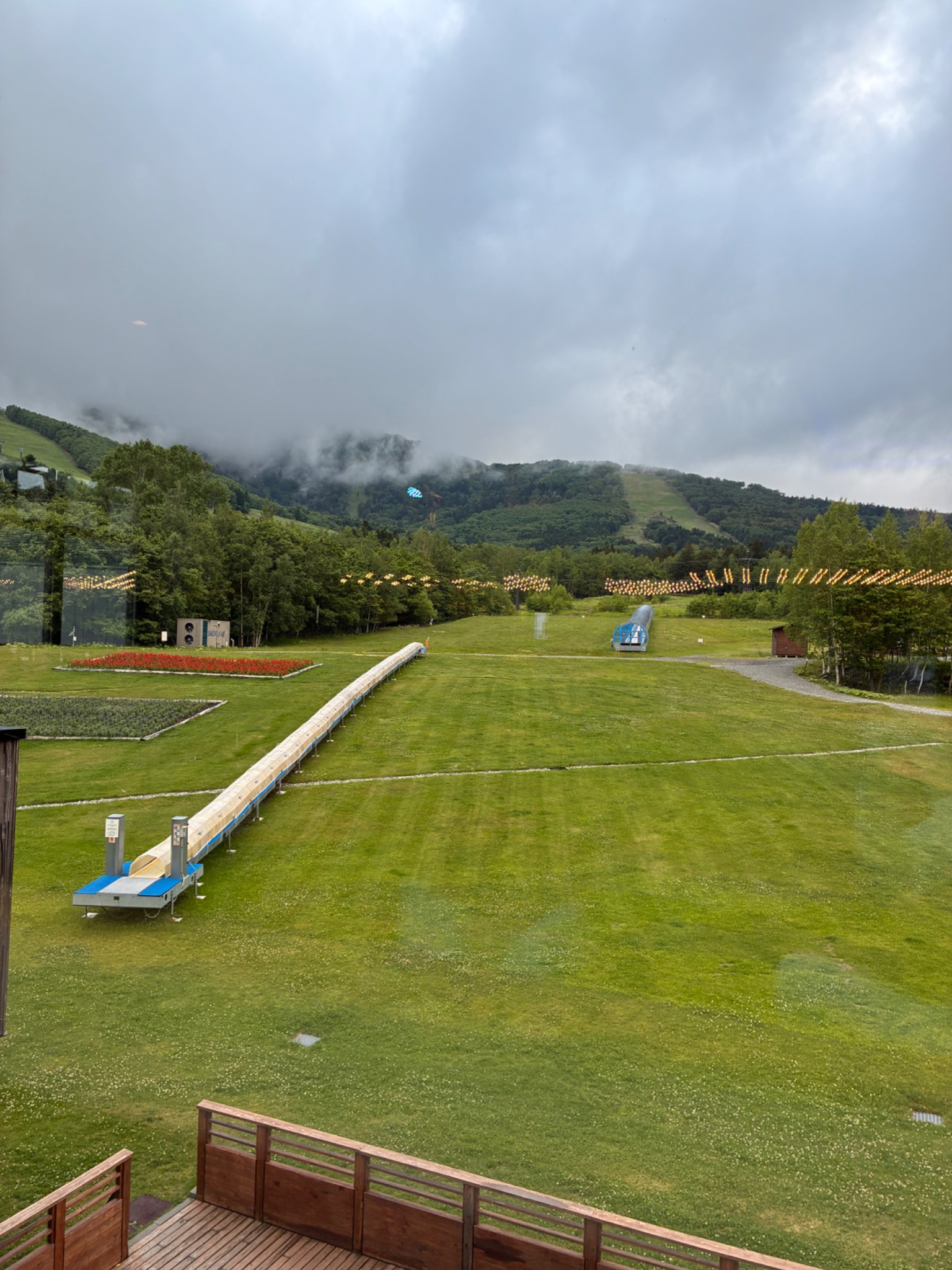 Green mountain landscape at Tomamu in Hokkaido during summer